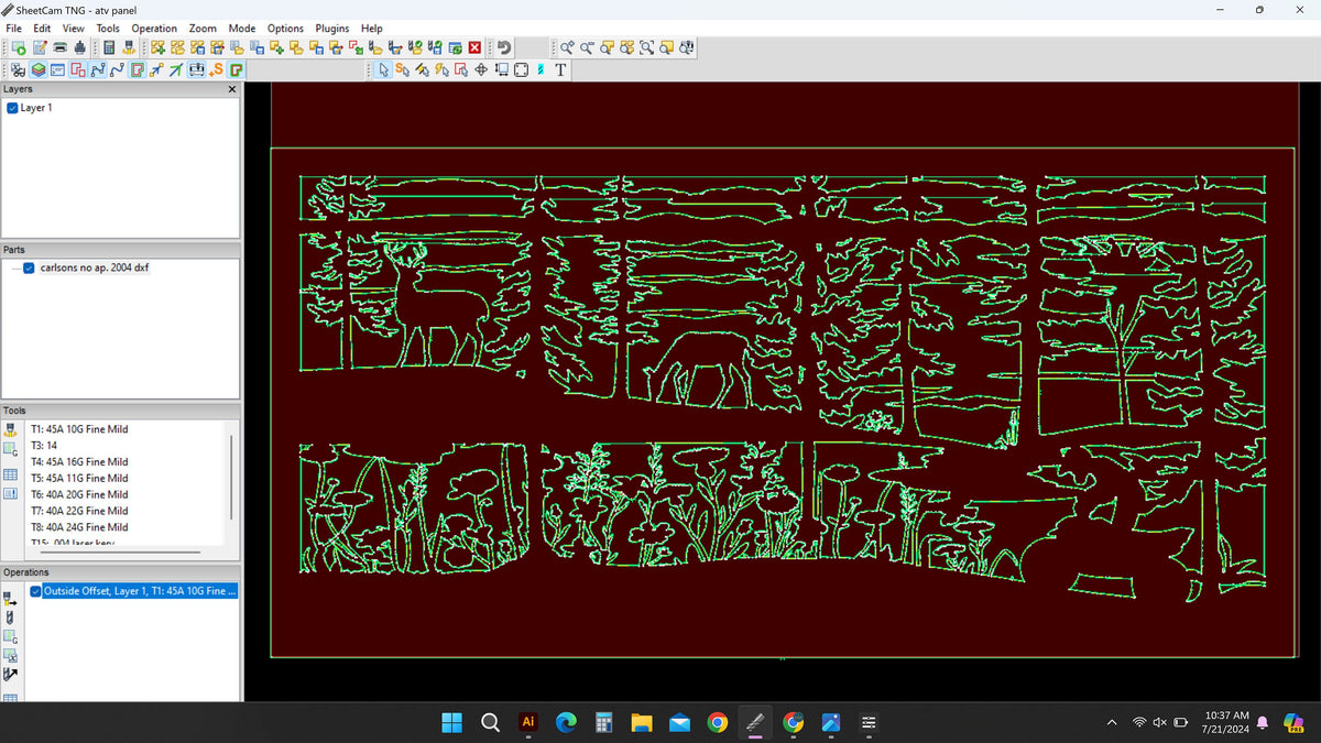 ATV and Deer Railing Panel vector paths in design software (photo 5)