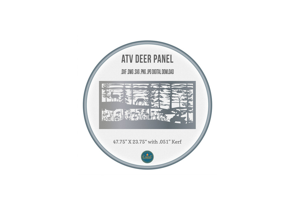 ATV and Deer Railing Panel DXF/SVG design preview with file details