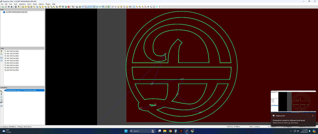 Split Letter D Script Monogram vector paths in design software (photo 6)