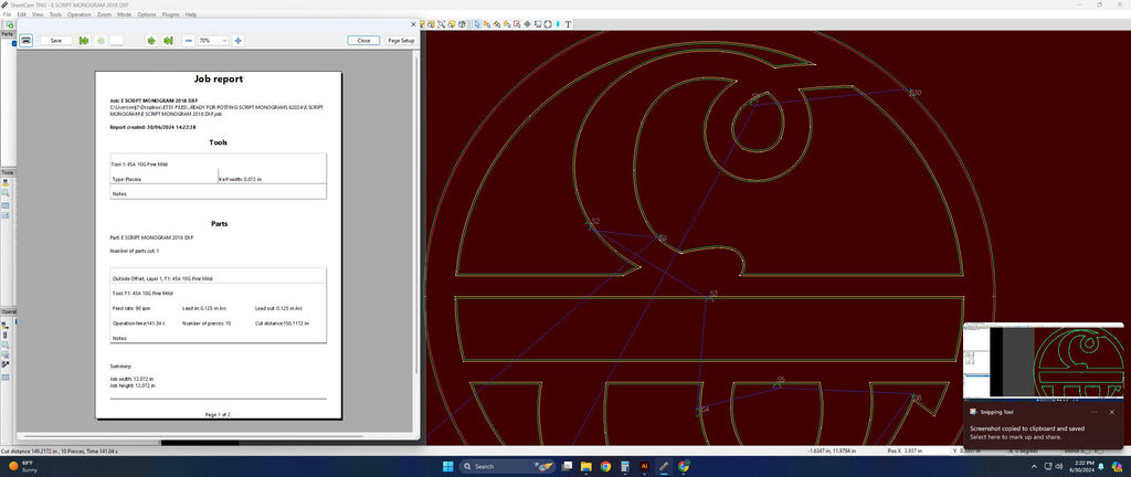 Split Letter E Script Monogram vector paths in design software (photo 7)