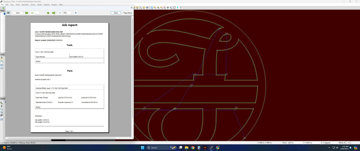 Split Letter F Script Monogram vector paths in design software (photo 8)