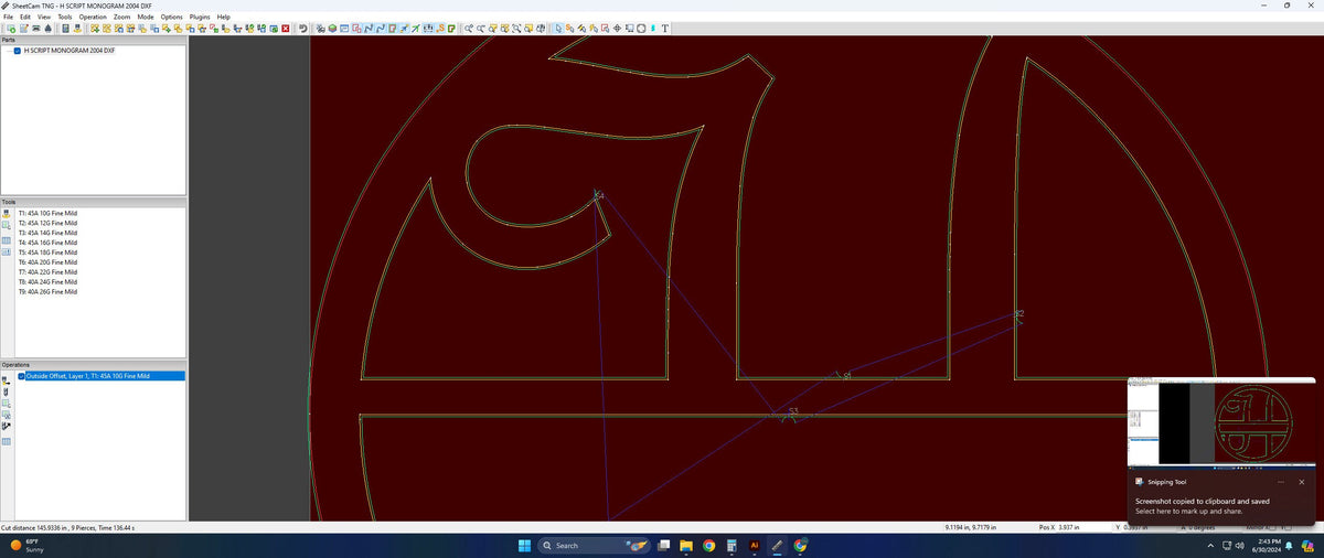 Split Letter H Script Monogram vector paths in design software (photo 8)