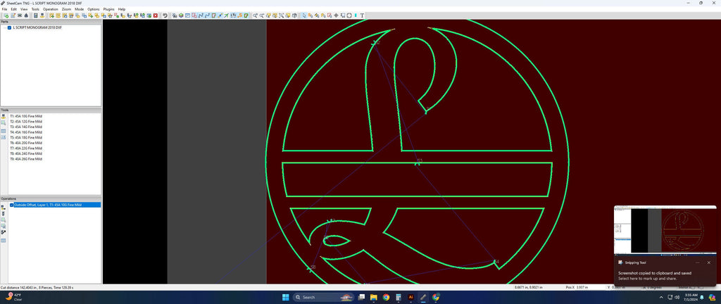 Split Letter L Script Monogram vector paths in design software (photo 7)
