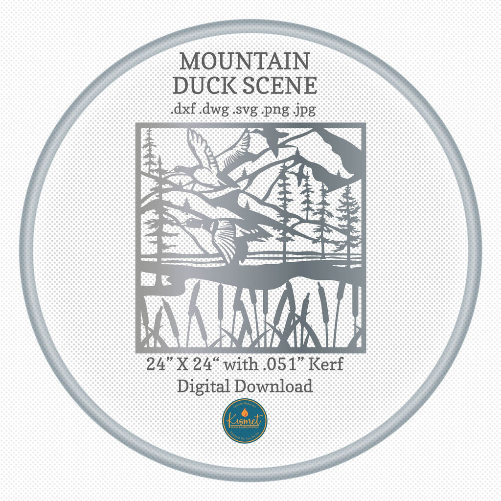 Mountain Ducks Square Panel DXF/SVG design preview with file details (photo 3)