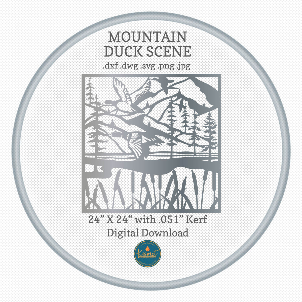Mountain Ducks Square Panel DXF/SVG design preview with file details (photo 3)