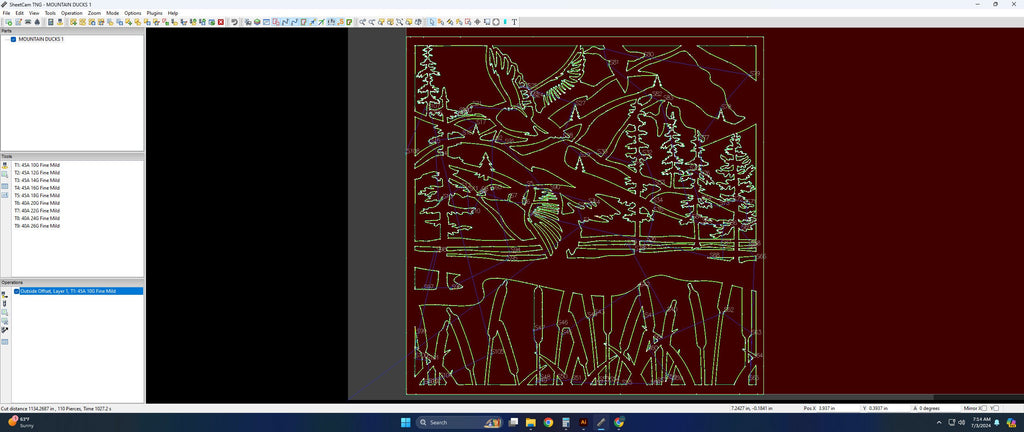 Mountain Ducks Square Panel vector paths in design software (photo 7)