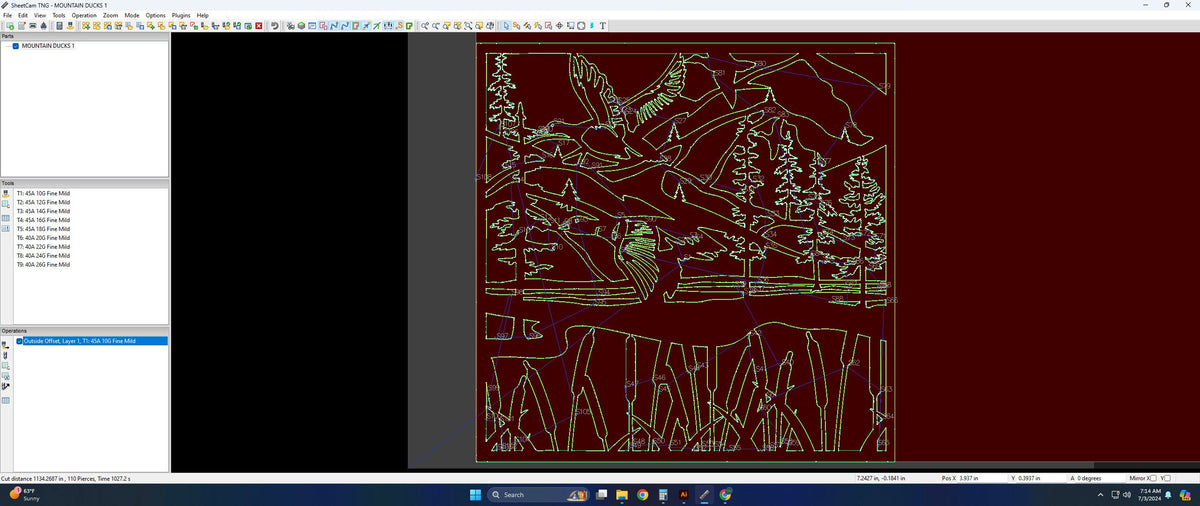 Mountain Ducks Square Panel vector paths in design software (photo 7)