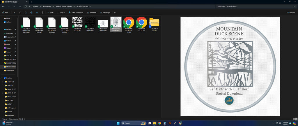 Mountain Ducks Square Panel vector paths in design software