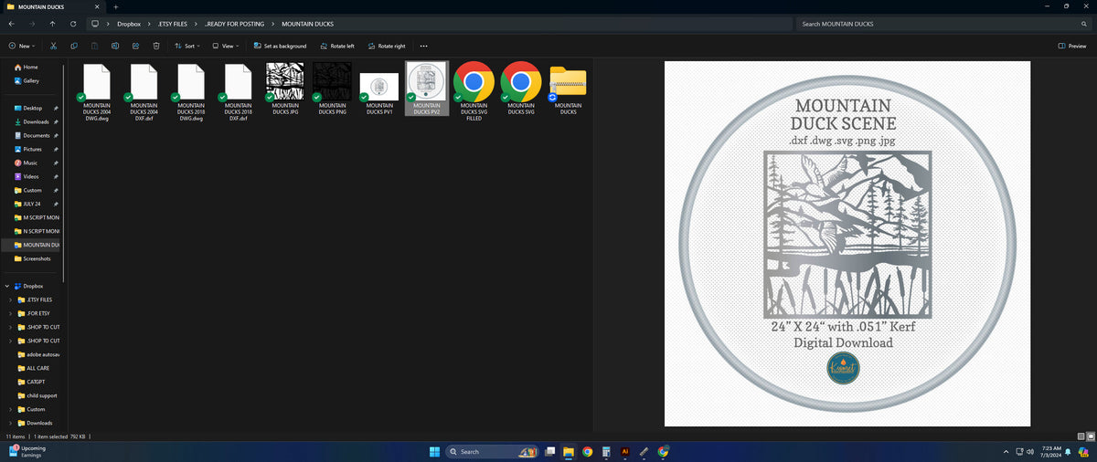 Mountain Ducks Square Panel vector paths in design software