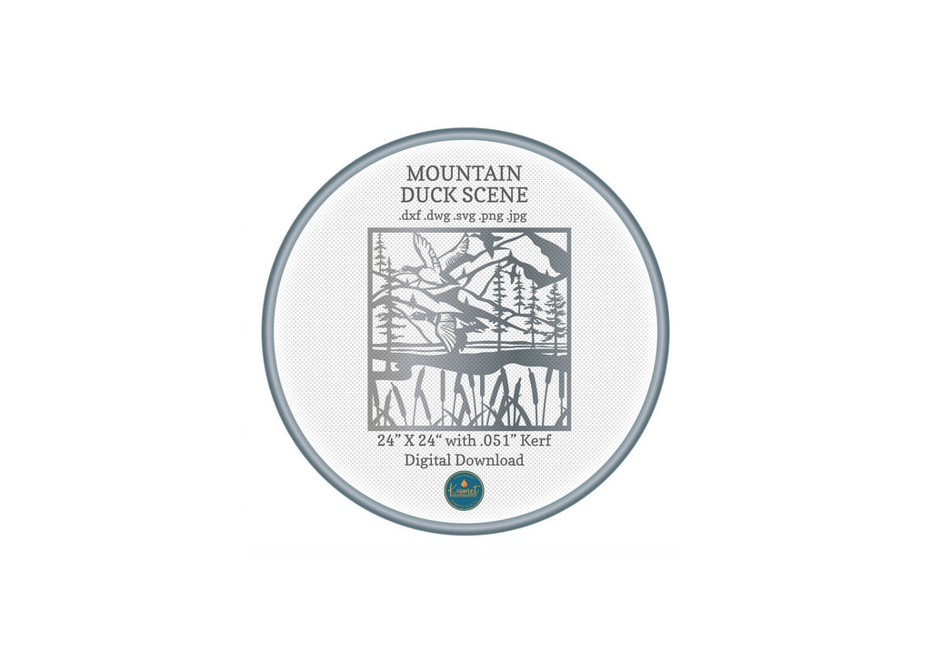 Duck Mountain Scene Sign DXF/SVG design preview with file details