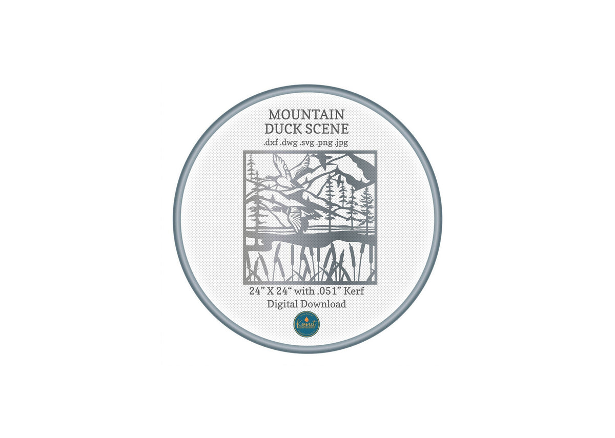 Duck Mountain Scene Sign DXF/SVG design preview with file details