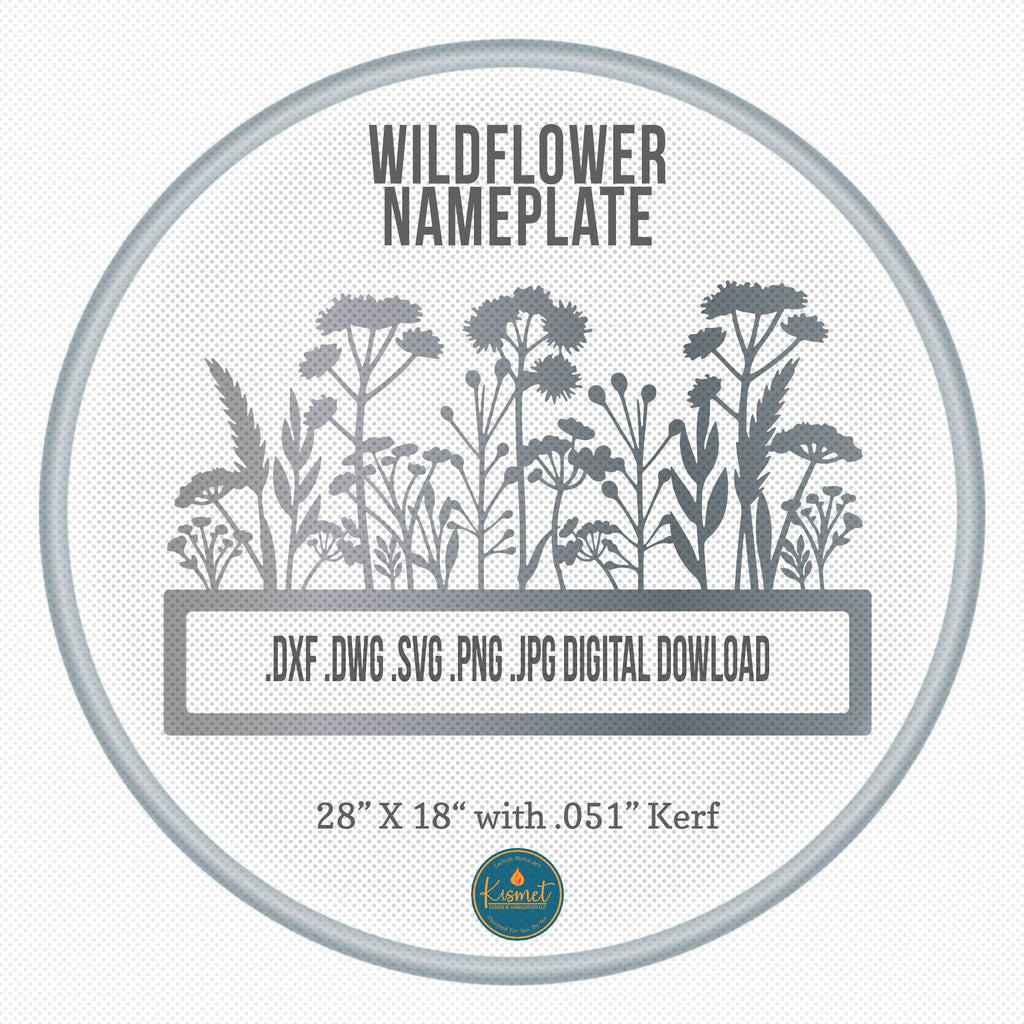 Wildflower Name Sign DXF/SVG design preview with file details (photo 4)
