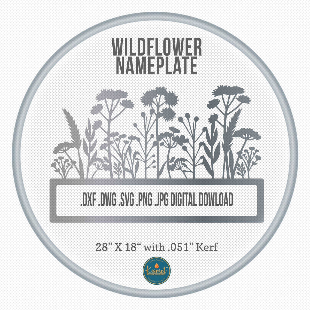 Wildflower Name Sign DXF/SVG design preview with file details (photo 4)