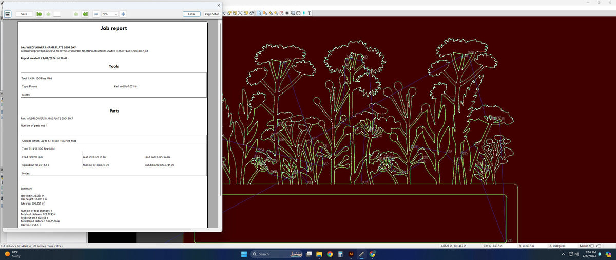 Wildflower Name Sign vector paths in design software