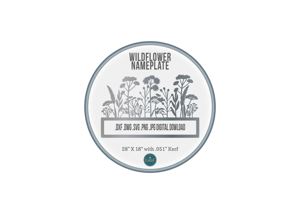 Wildflower Name Sign DXF/SVG design preview with file details