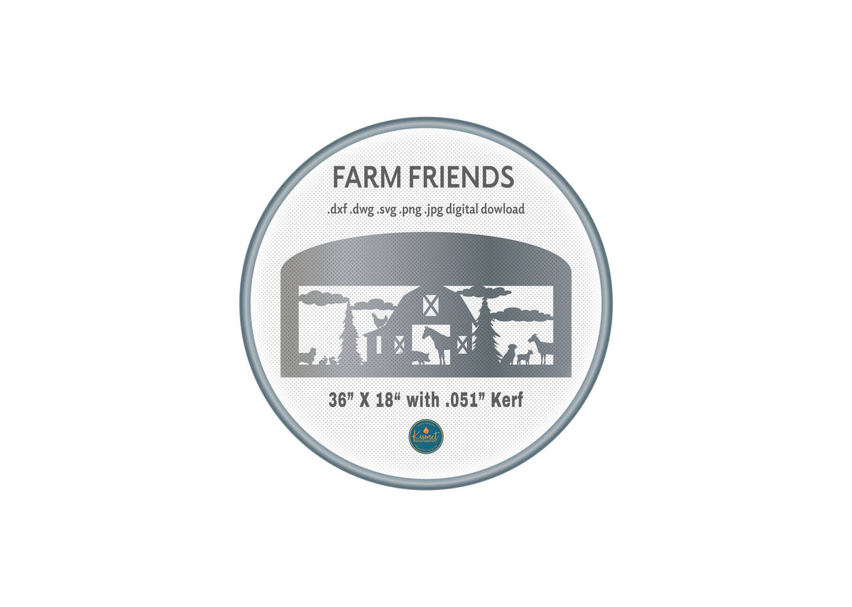 Farm Friends Barn Scene Sign DXF/SVG design preview with file details