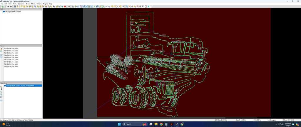 Texas Farm Scene Sign, No Lettering vector paths in design software (photo 4)
