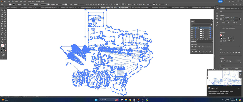 Texas Farm Scene Sign, No Lettering vector paths in design software (photo 6)