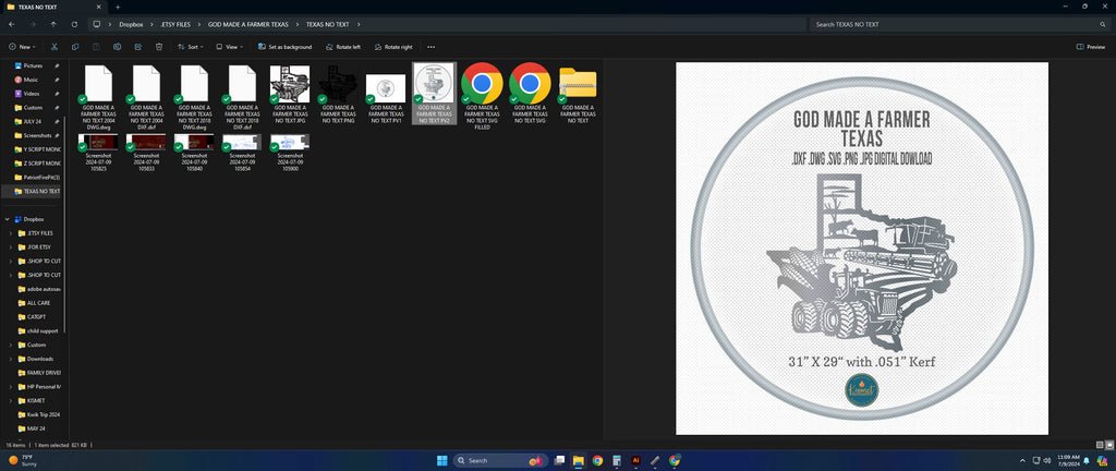 Texas Farm Scene Sign, No Lettering vector paths in design software (photo 8)
