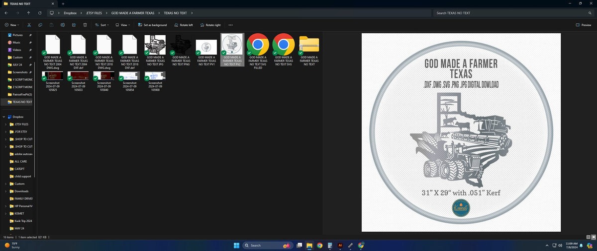 Texas Farm Scene Sign, No Lettering vector paths in design software (photo 8)