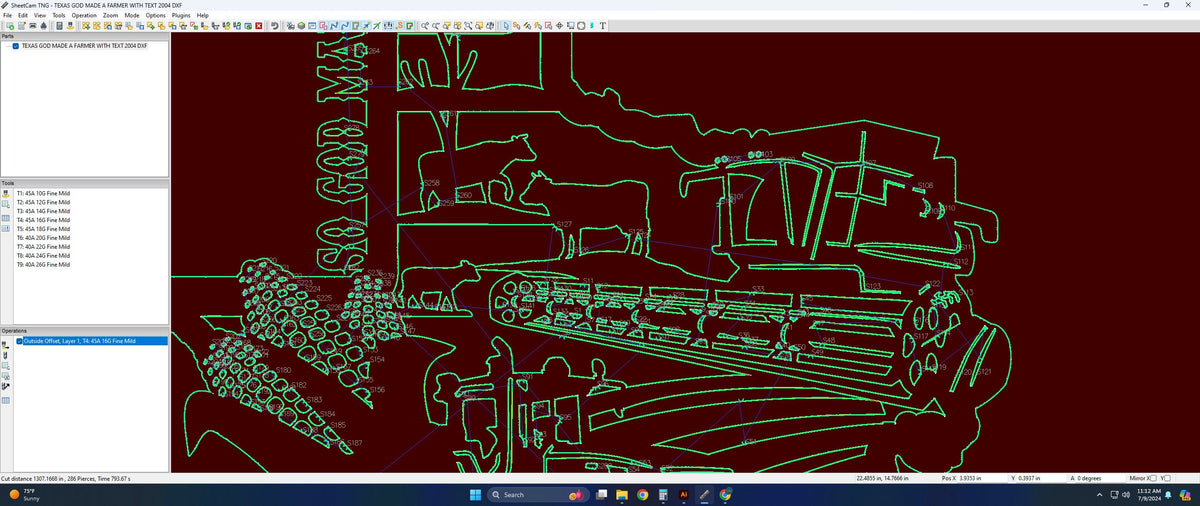 Texas So God Made a Farmer Sign vector paths in design software (photo 7)