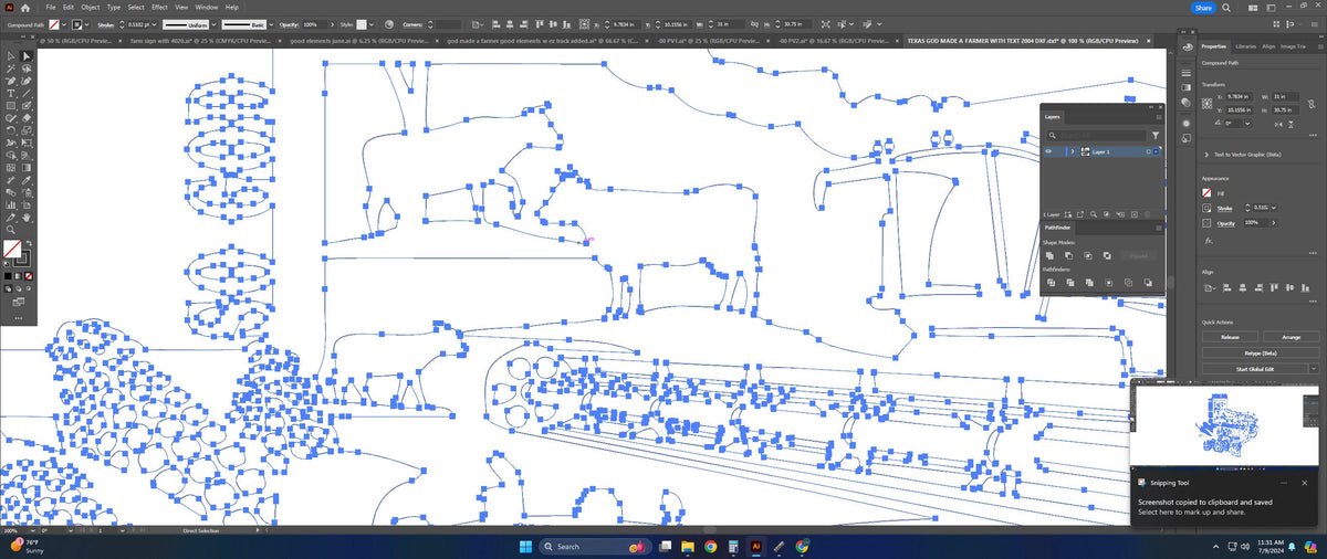 Texas So God Made a Farmer Sign vector paths in design software (photo 8)