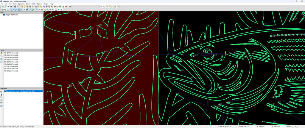 Striped Bass Chasing Shad Panel vector paths in design software (photo 7)