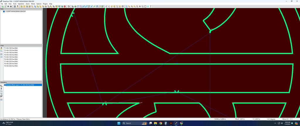 Split Letter S Script Monogram vector paths in design software (photo 7)