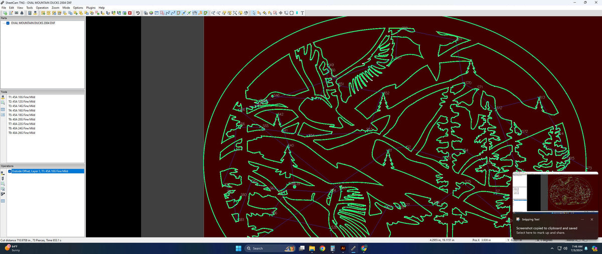 Mountain Ducks Oval Scene vector paths in design software (photo 5)