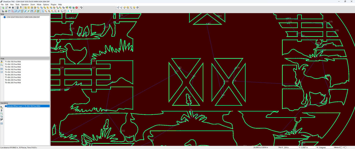 Barnyard Animals Farm Sign vector paths in design software (photo 10)