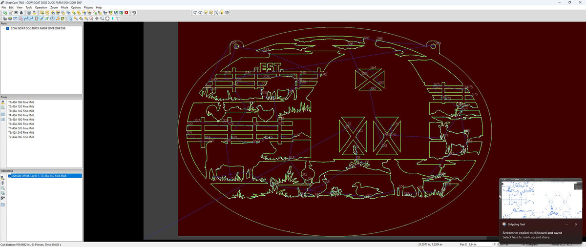 Barnyard Animals Farm Sign vector paths in design software (photo 9)