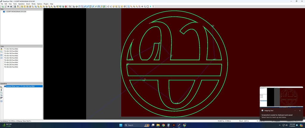 Split Letter V Script Monogram vector paths in design software (photo 5)