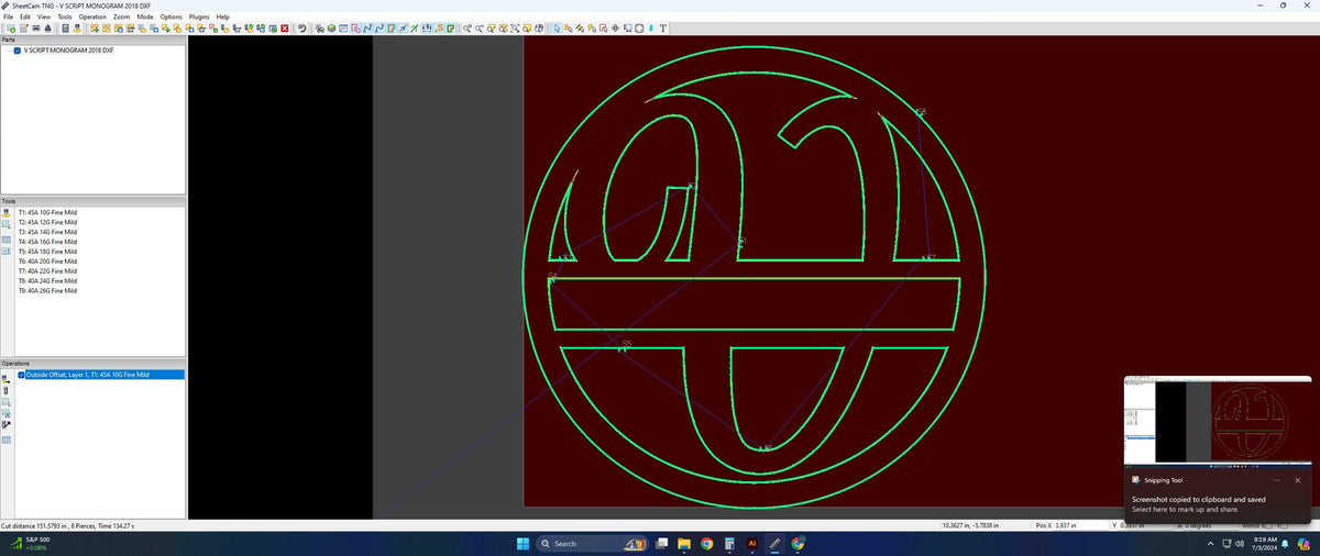 Split Letter V Script Monogram vector paths in design software (photo 5)