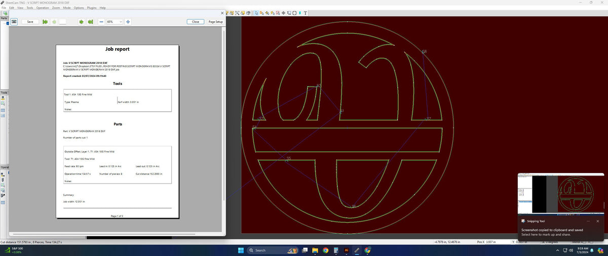 Split Letter V Script Monogram vector paths in design software (photo 6)