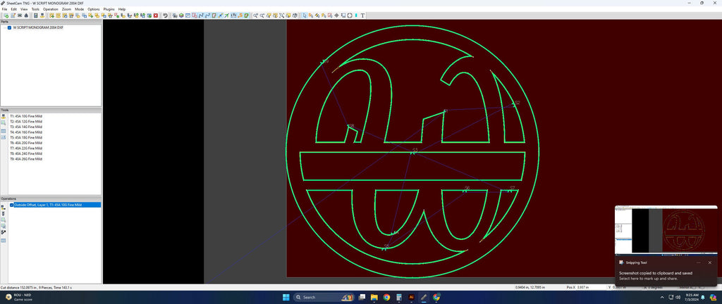 Split Letter W Script Monogram vector paths in design software (photo 7)