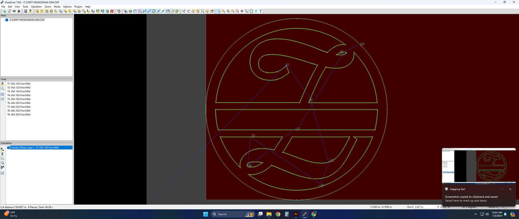 Split Letter Z Script Monogram vector paths in design software (photo 7)
