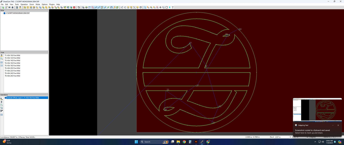 Split Letter Z Script Monogram vector paths in design software (photo 7)