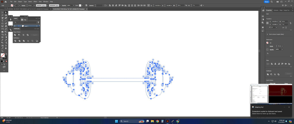 Barbell Weightlifting vector paths in design software (photo 8)