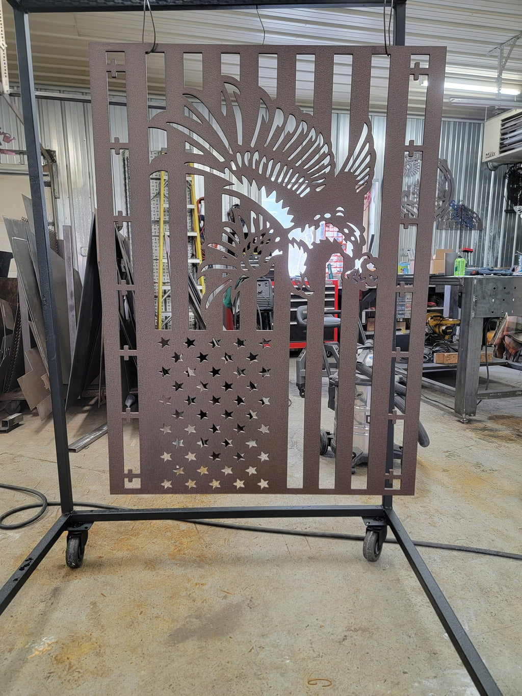 American Flag Eagle Railing Panel finished metal example (photo 4)