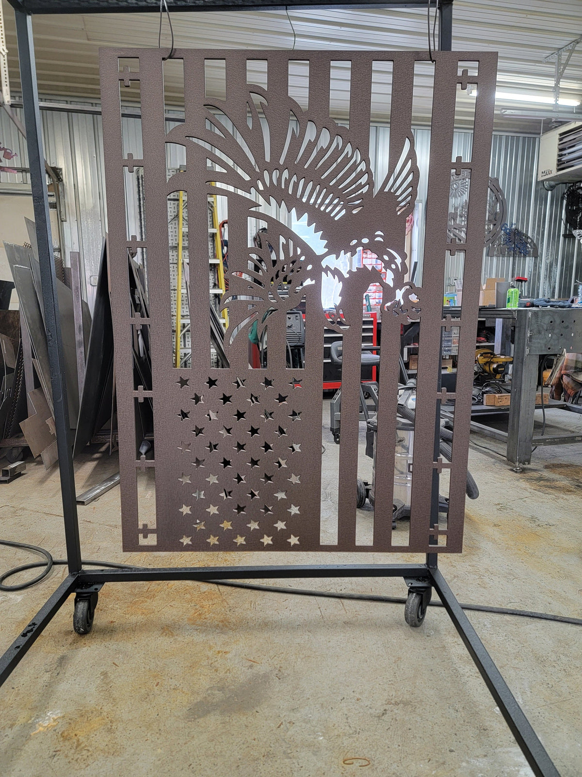 American Flag Eagle Railing Panel finished metal example (photo 4)