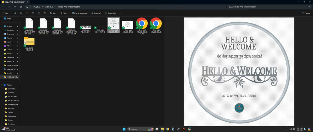 Hello Welcome Sign vector paths in design software (photo 6)