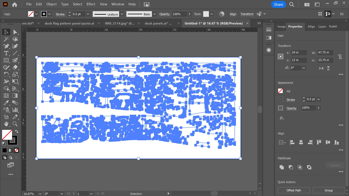 ATV and Deer Railing Panel vector paths in design software (photo 8)