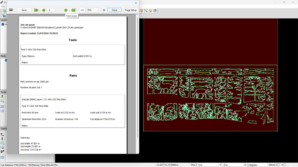 ATV and Deer Railing Panel vector paths in design software (photo 7)