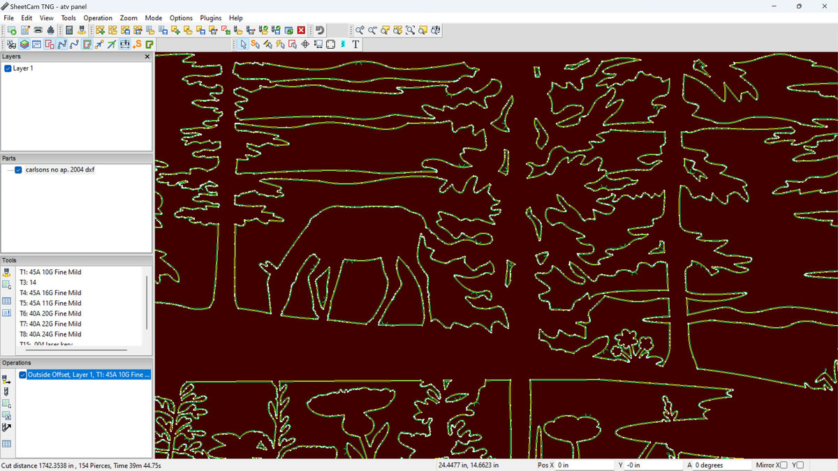 ATV and Deer Railing Panel vector paths in design software (photo 6)