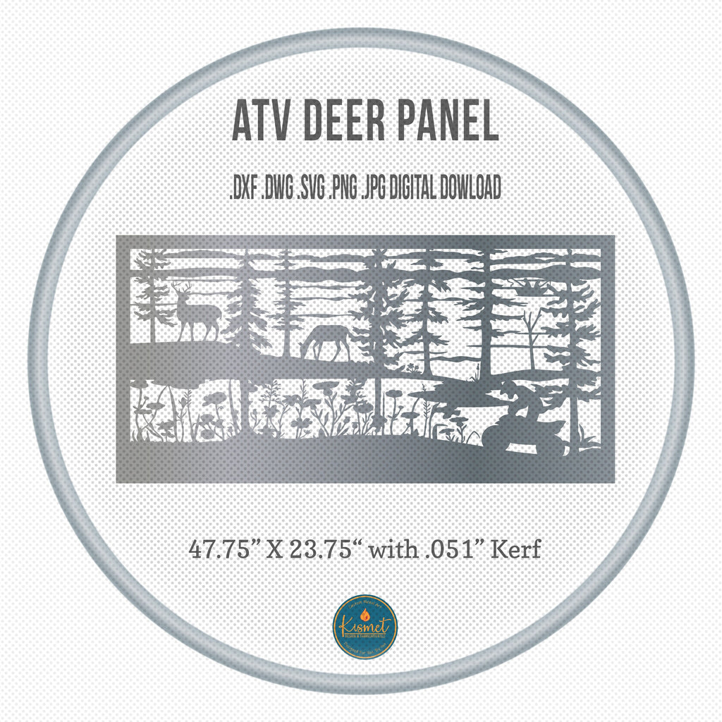 ATV and Deer Railing Panel DXF/SVG design preview with file details (photo 3)