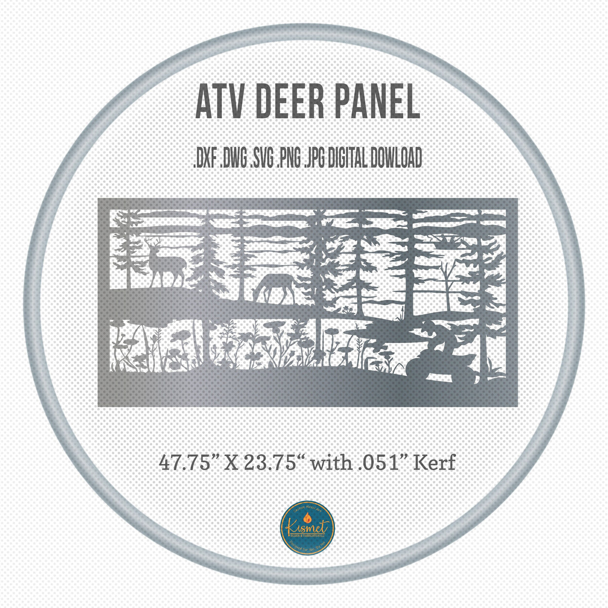 ATV and Deer Railing Panel DXF/SVG design preview with file details (photo 3)