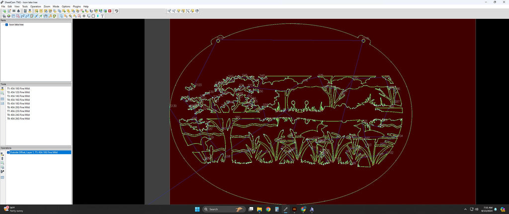 Loon Lake Marsh Scene vector paths in design software (photo 4)