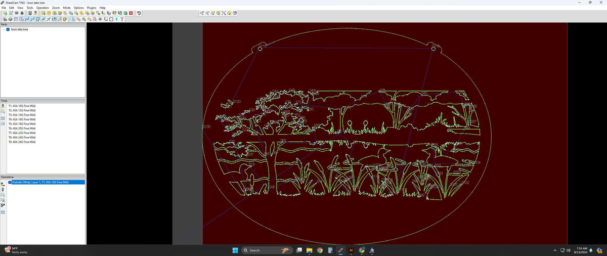 Loon Lake Marsh Scene vector paths in design software (photo 4)