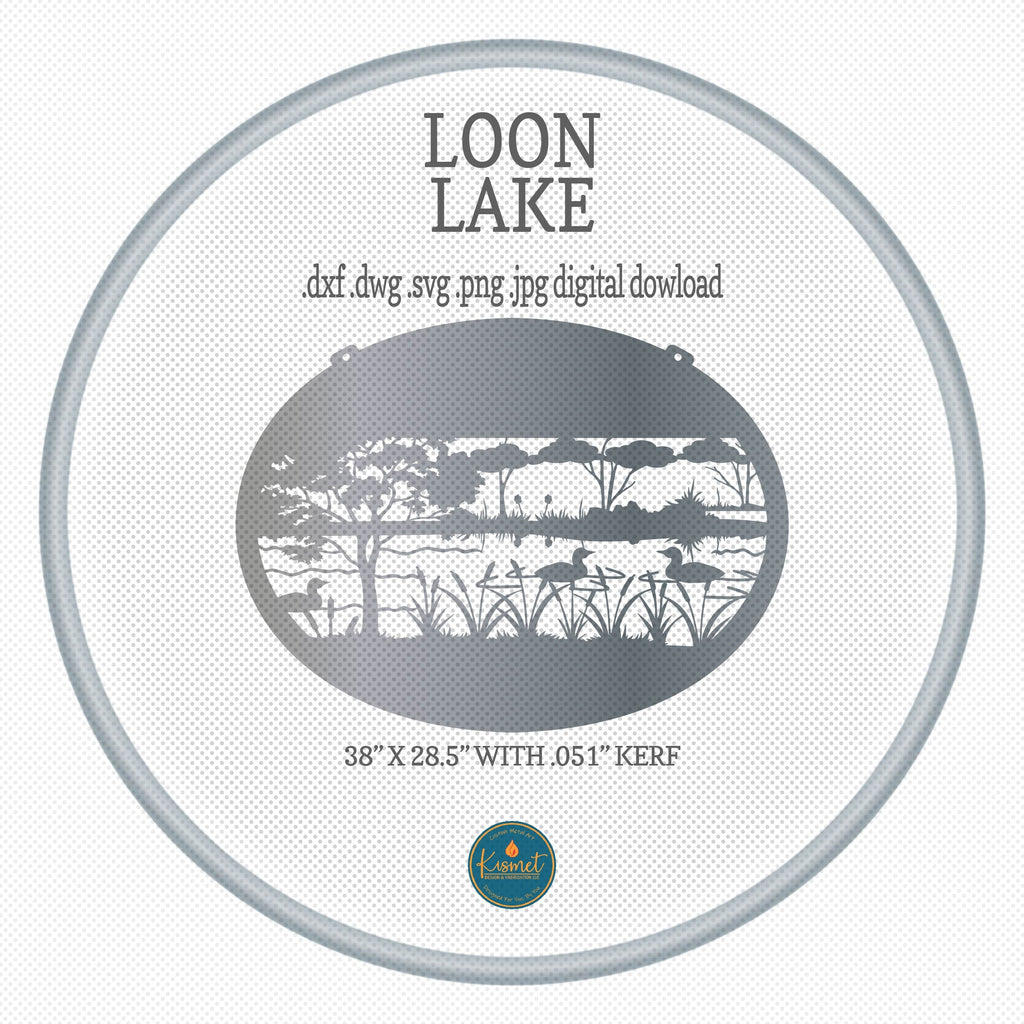 Loon Lake Marsh Scene DXF/SVG design preview with file details (photo 3)