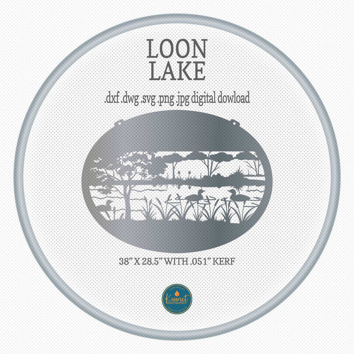 Loon Lake Marsh Scene DXF/SVG design preview with file details (photo 3)
